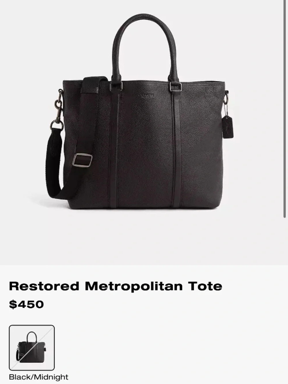 Retired Coach Metropolitan Tote